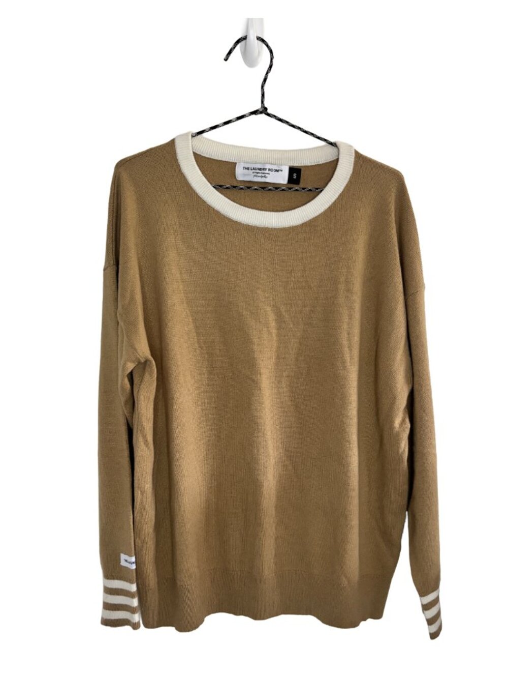 The Laundry Room Tan Cashmere Tan Knit Preppy Long Sleeve Relaxed Sweater